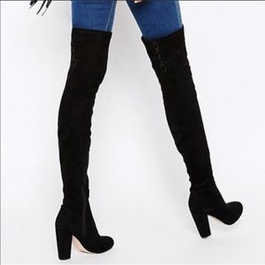 ASOS Black Thigh High Faux Suade boots